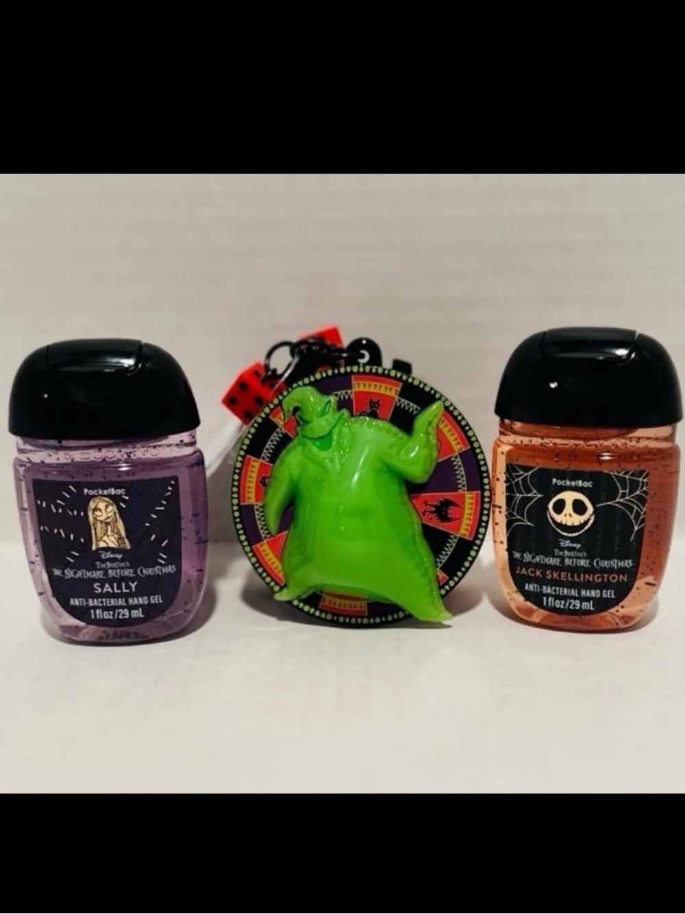 Bath & Body NEW Light-Up Oogie Boogie PocketBac Holder & (2) Sanitizers